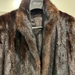 Mink fur mid length vintage coat